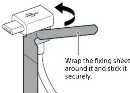Wrap the fixing sheet around it and stick it securely.