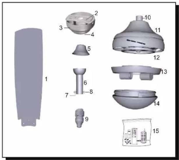 Exploded view diagram of a mechanical component with numbered parts for identification
