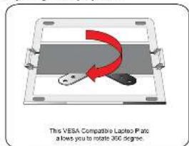 This VESA Compatible Laptop Plate allows you to rotate 300 degree.