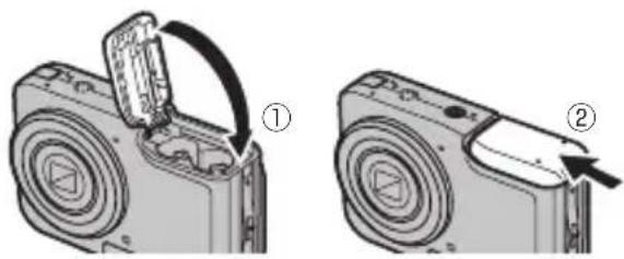 FUJIFILM FinePix AX550 - 電池カバーを閉めます。 - 1