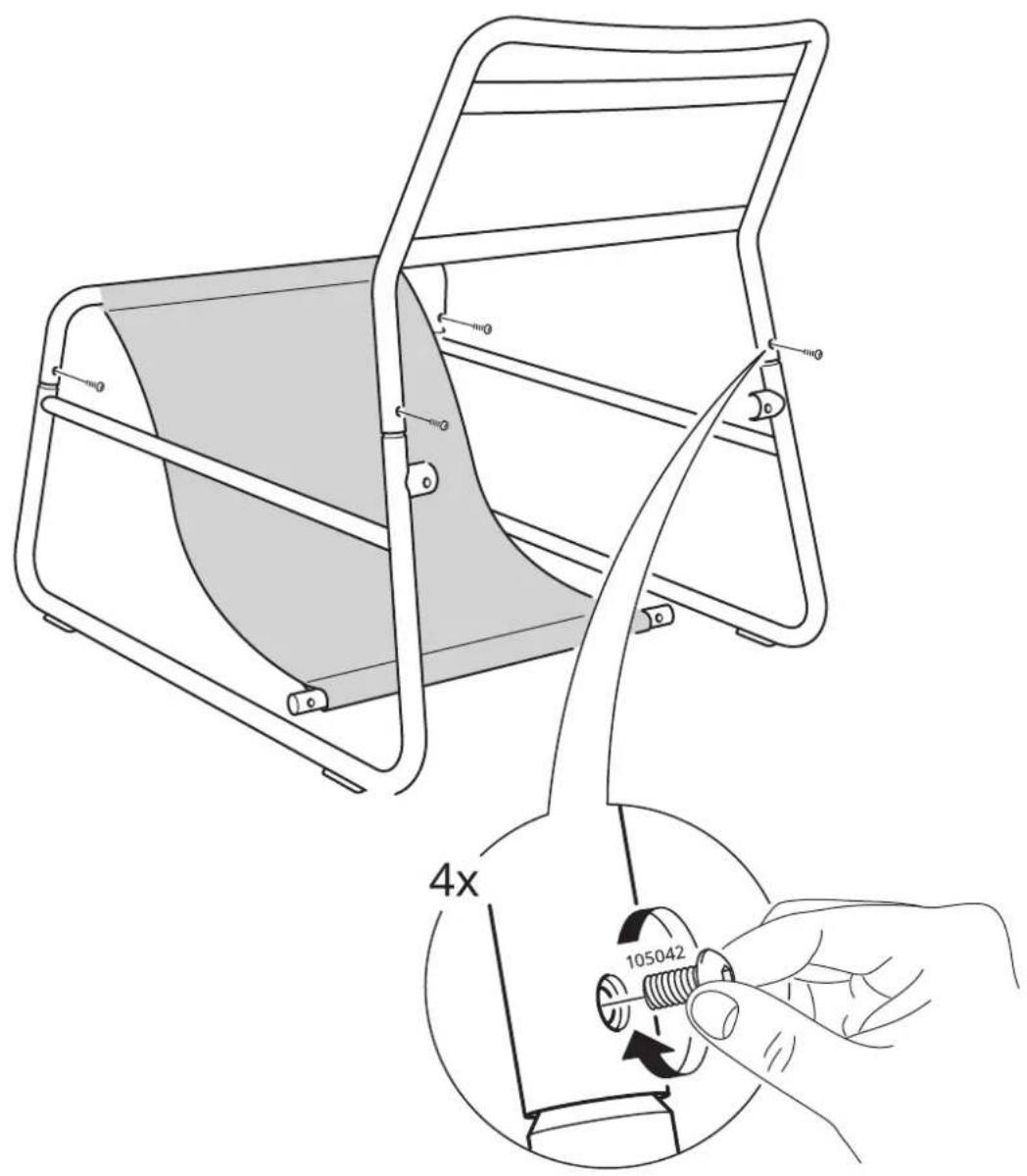 Technical diagram showing a mechanical assembly with labeled parts and a 4x ratio adjustment for a component.