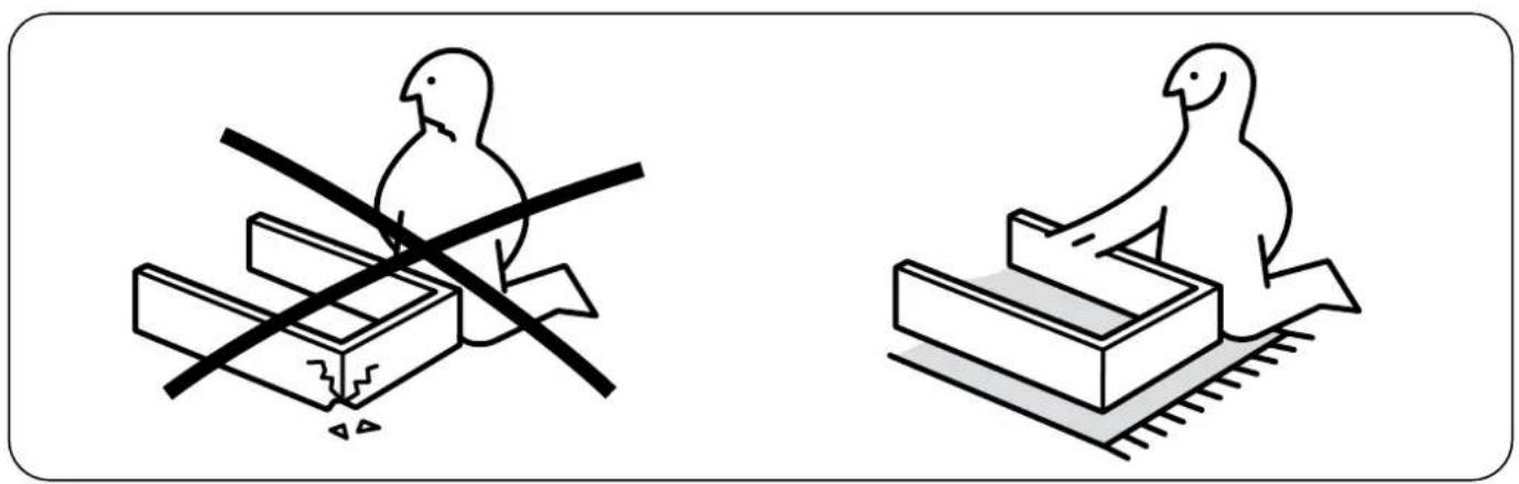 Two illustrations of birds on different platforms: one with a crosshair and the other with a bird, both without any text or symbols.