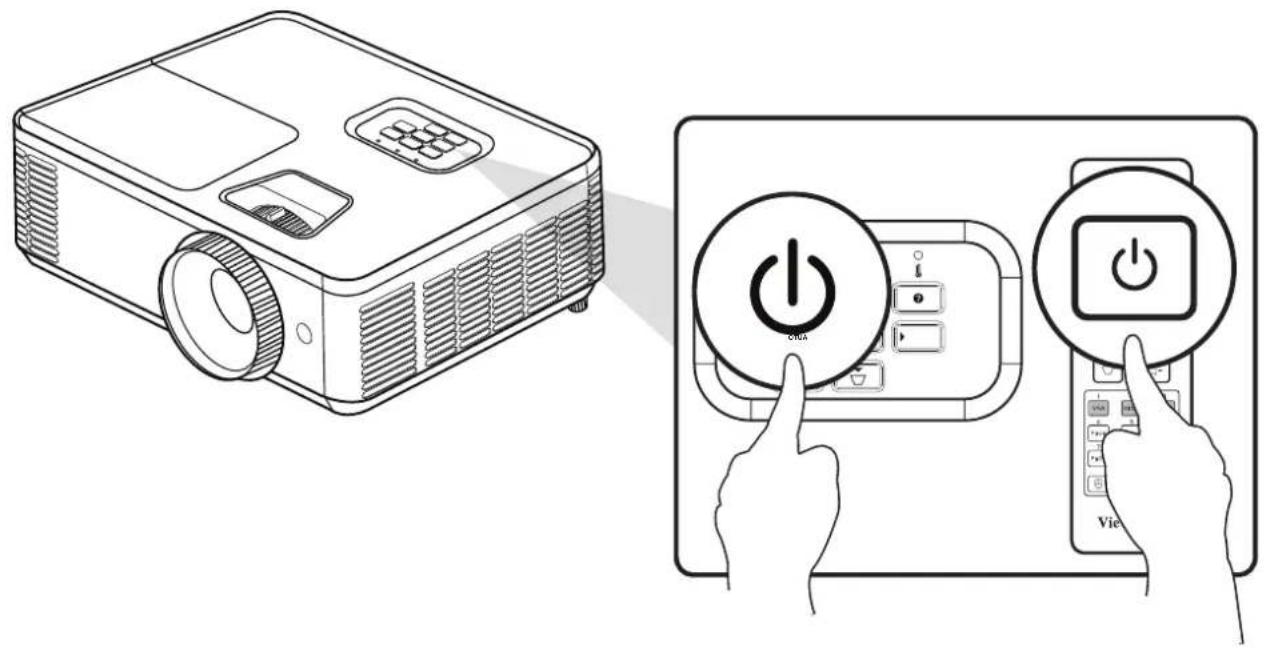 VIEWSONIC TW705 - 启动投影机 - 1