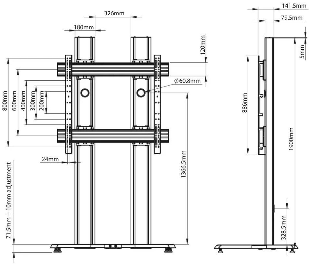 B-Tech BT8709 - BT8709 DIMENSIONS - 1