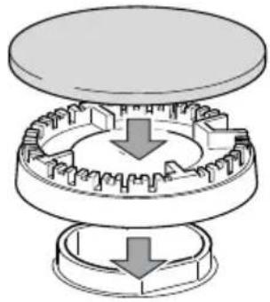 Elba Alterum ENS65-445 XD - CORRECT REPLACEMENT OF THE TRIPLE RING BURNER - 2
