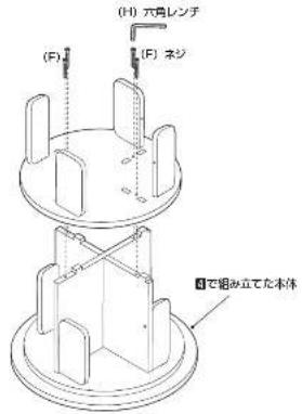 Yamazen TKR-4 - 4で組み立てた底板に5で組み立てた棚板を取り付けます。 - 2