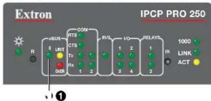 Extron UPB 8 LW RTS CTS Tx Rx 1 2 COM INS 10 I/O 4 MELAYS 1 IR 1000 LINK ACT R R 1 2 3 4 2