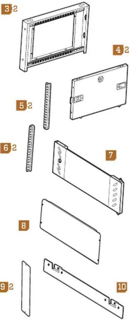 Exploded view diagram of a device with numbered parts labeled 3 to 10