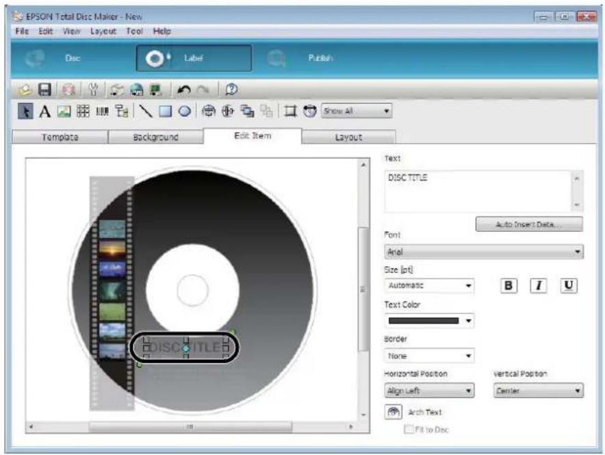 EPSON PP-100N - Click [DISC TITLE] in the edit area. - 1