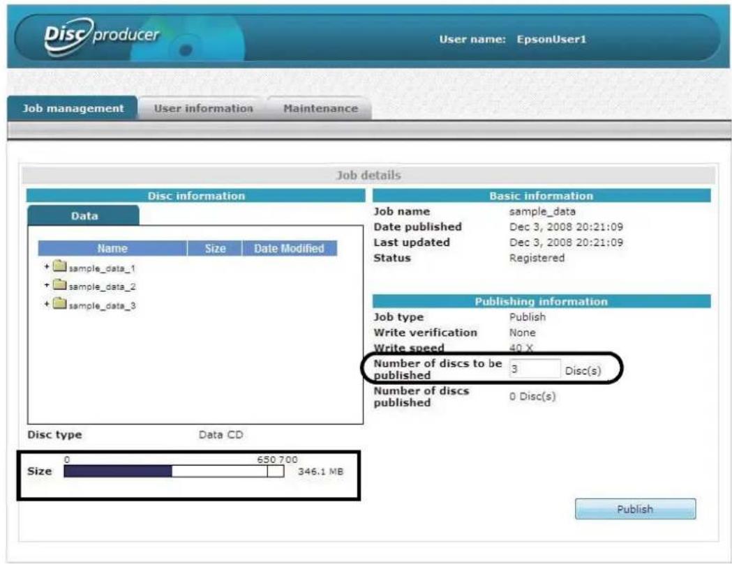 EPSON PP-100N - Change [Number of discs to be published] as necessary, and click [Publish]. - 1