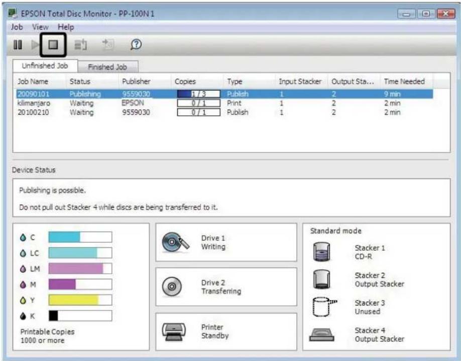 EPSON PP-100N - Select the job you want to cancel, and click [Cancel]. - 1