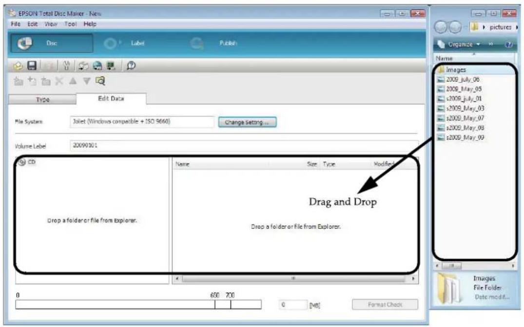 EPSON PP-100N - Drag and drop any image data to write to the CD from Explorer. - 1