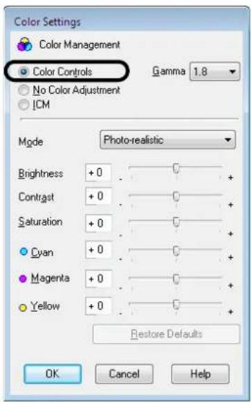 EPSON PP-100N - Select [Color Controls], set each color item, and click [OK]. - 1