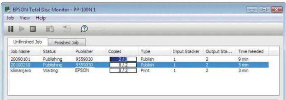 EPSON PP-100N - Select the job you want to give priority to, and click [Priority Publishing]. - 2