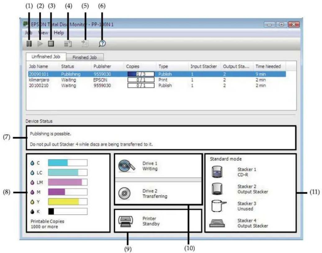 EPSON PP-100N - Screen configuration of EPSON Total Disc Monitor - 1