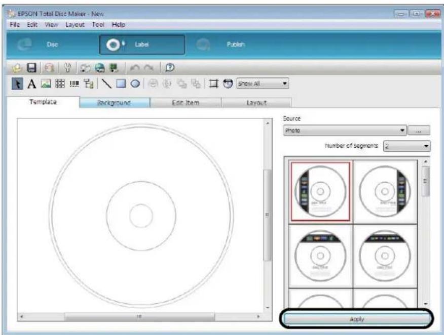EPSON PP-100N - Select the template to use, and click [Apply]. - 1