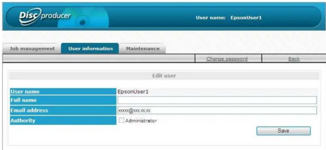 EPSON PP-100N - Changing user information - 2