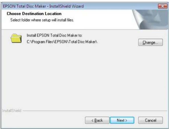 EPSON PP-100N - Verify the folder where you want to install the software, and click [Next]. To change the folder, click [Change] and specify the folder, and then click [Next]. - 1