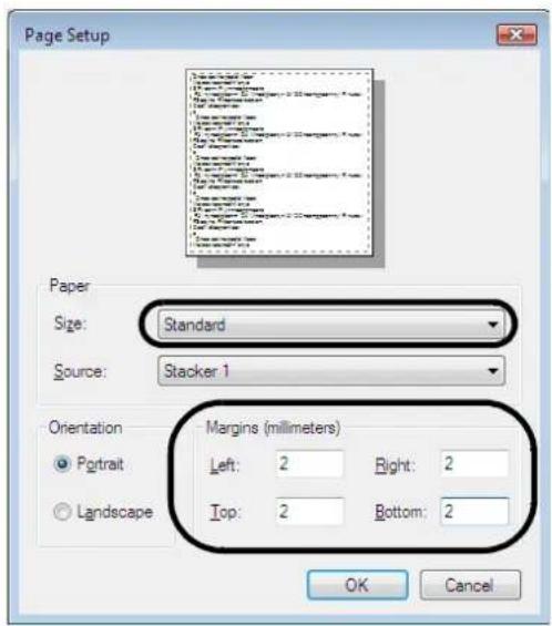 EPSON PP-100N - Set [Size] and [Margins] as shown below, and click [OK]. - 1