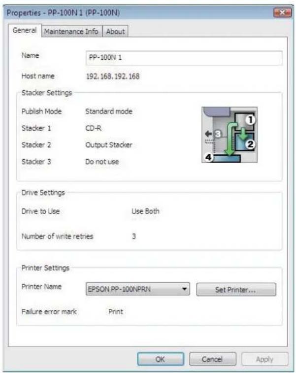 EPSON PP-100N - (Properties) screen - 1