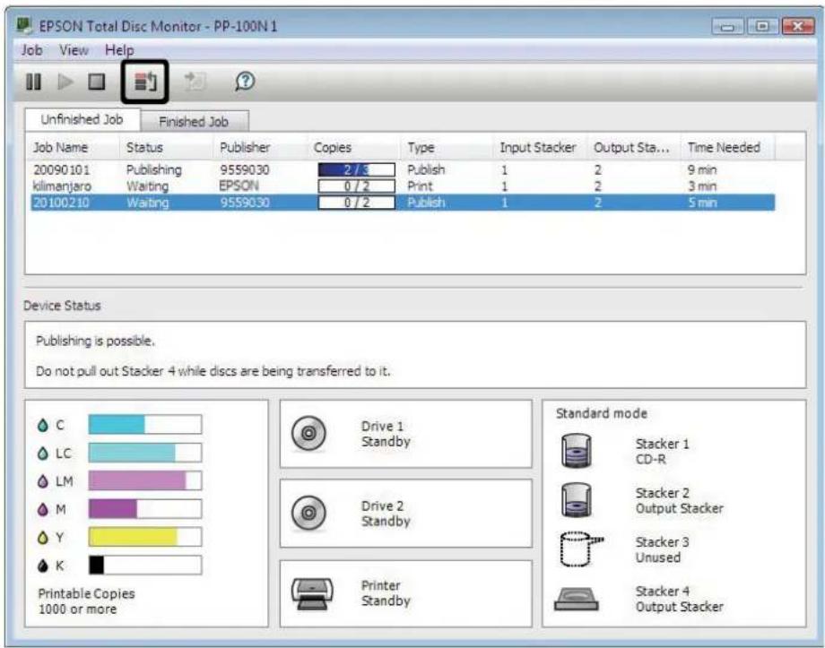 EPSON PP-100N - Select the job you want to give priority to, and click [Priority Publishing]. - 1