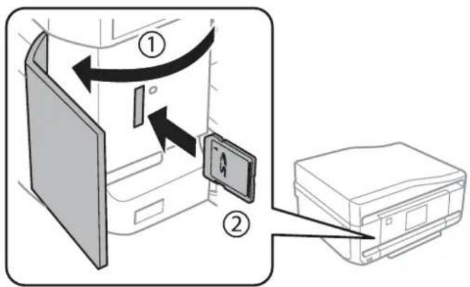 EPSON Expression Premium XP-810 - Open the cover, and insert a memory card. - 1