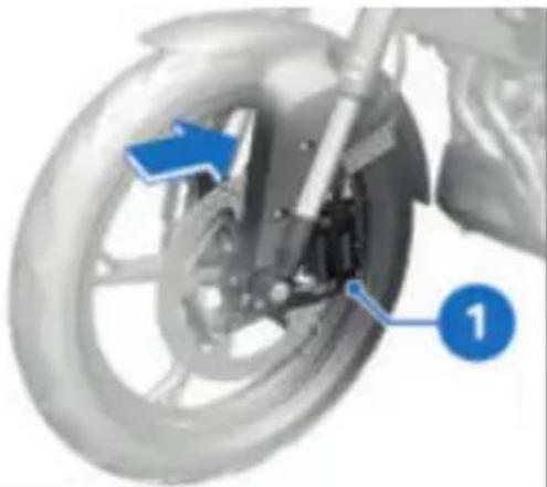 BMW F 450 GS (2025) - Kontrollera bromsbeläggstjocklek fram - 1
