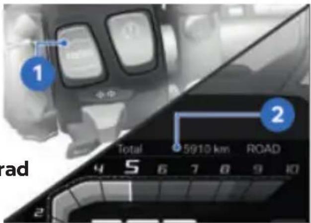 BMW F 450 GS (2025) - Växla indikering på övre statusrad - 1