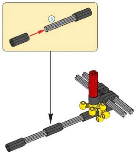 Diagram illustrating a mechanical assembly process with labeled components and directional arrows