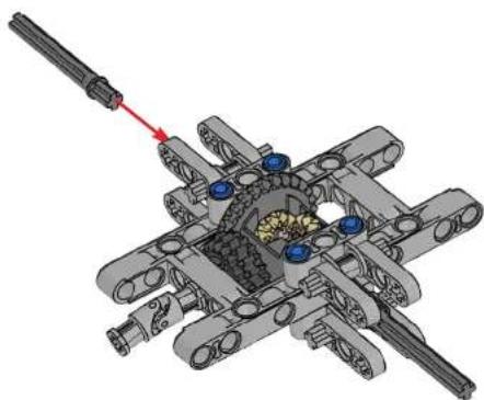 Mechanical assembly diagram showing a multi-stage assembly with shafts and gears, no visible text or symbols
