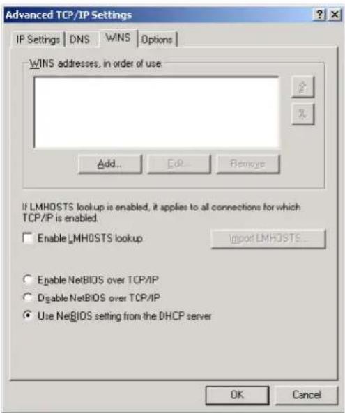 MOTOROLA SBG1000 - Click the WINS tab: - 1