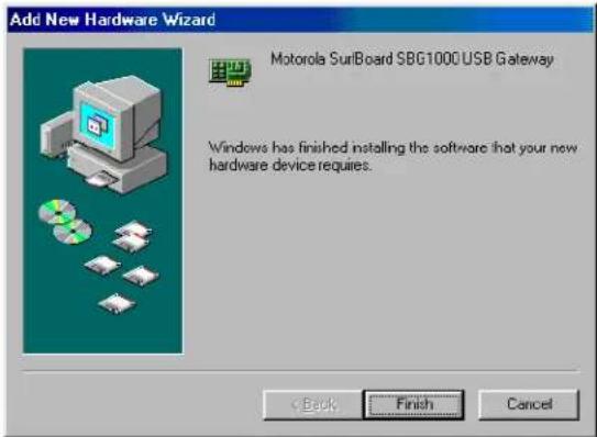 MOTOROLA SBG1000 - Setting Up a USB Driver in Windows 98 - 8