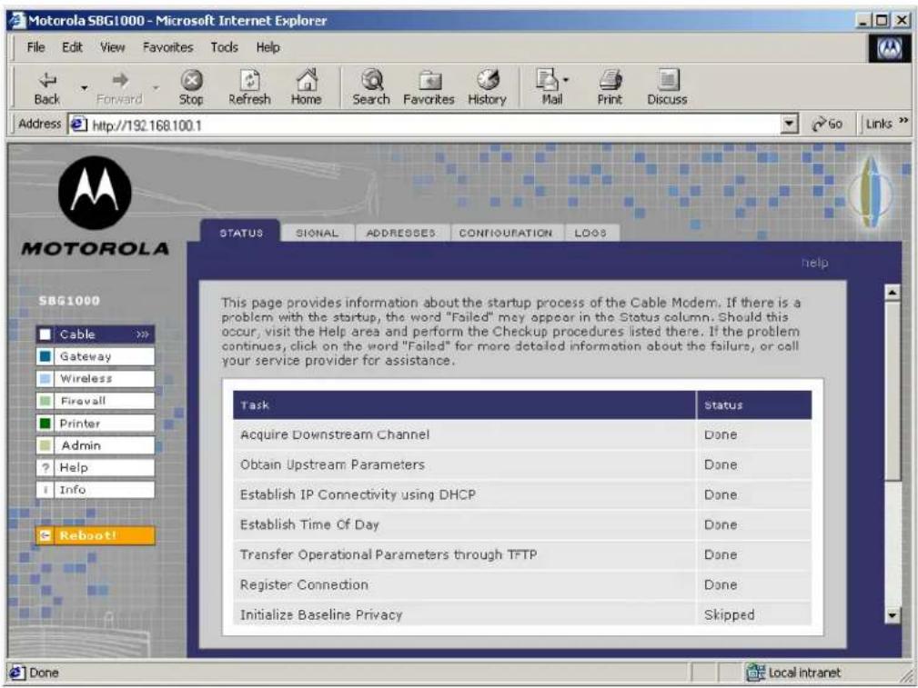 MOTOROLA SBG1000 - Click OK to display the SBG Setup Program: - 1