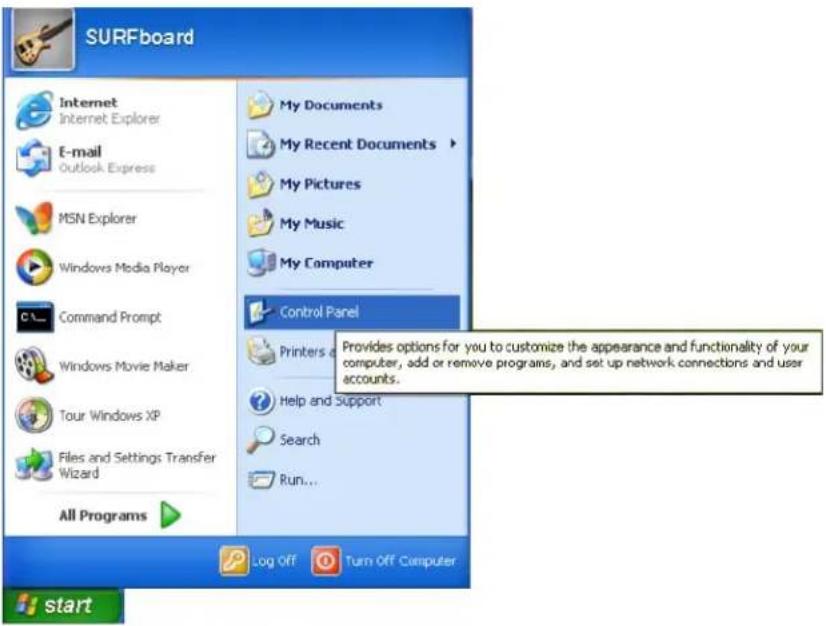 MOTOROLA SBG1000 - Configuring TCP/IP in Windows XP - 1