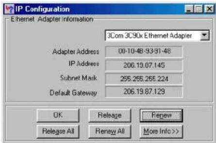 MOTOROLA SBG1000 - Verifying the IP Address in Windows 95, Windows 98, or Windows Me - 4