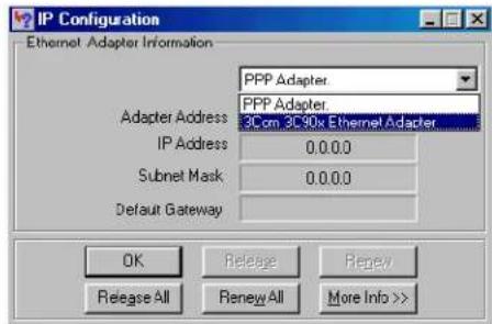 MOTOROLA SBG1000 - Verifying the IP Address in Windows 95, Windows 98, or Windows Me - 2