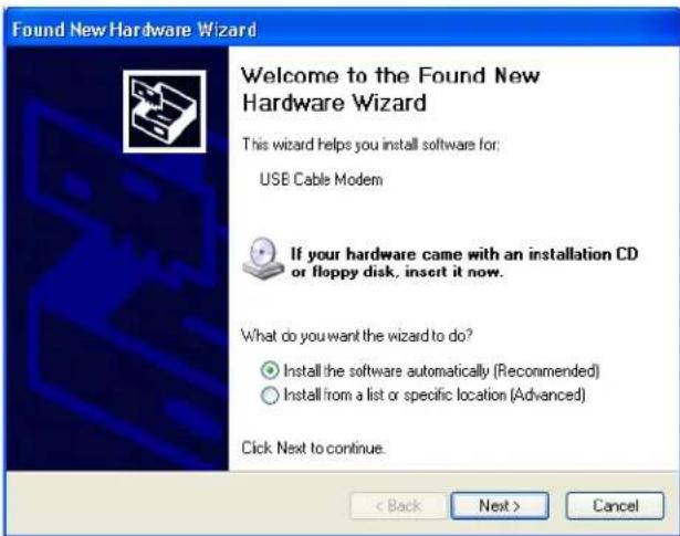 MOTOROLA SBG1000 - Setting Up a USB Driver in Windows XP - 1