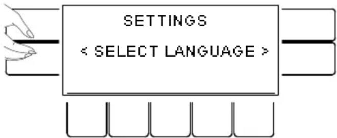 graph TD A["SETTINGS < SELECT LANGUAGE>"] --> B["Output Box 1"] A --> C["Output Box 2"] A --> D["Output Box 3"] A --> E["Output Box 4"]