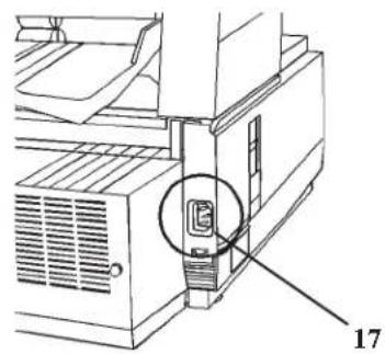 Technical diagram showing a device with a labeled component '17' and a magnified inset highlighting a component.