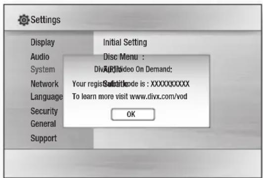 SAMSUNG HT-HD910HD - DivX(R) Registration - 1