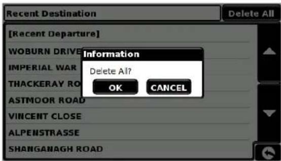 SNOOPER S980 Syrius - To delete ALL stored recent destinations - 1