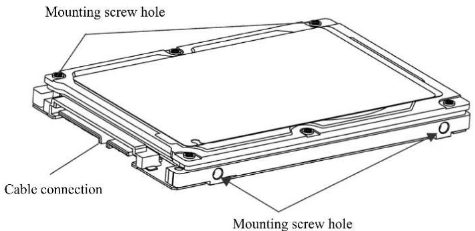 Mounting screw hole Cable connection Mounting screw hole