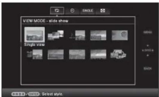 VIEW MODE - slide show Single view