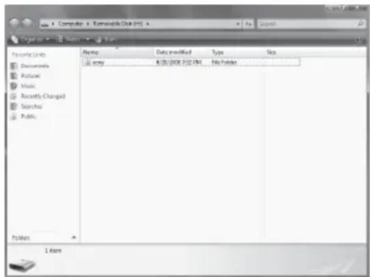 Computer - Removable Disk (MS) File Search Favorites Links Documents Picture Music Recently Changed Search Public Name Data modified Type Size copy 8/20/2006 2002 VM4 File Folder Folders 1 item