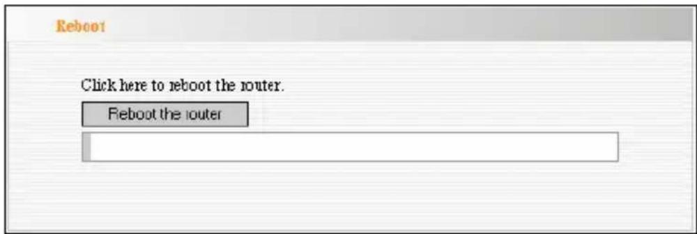 Reboot Click here to reboot the router. Reboot the router