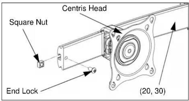 Centris Head Square Nut End Lock (20, 30)