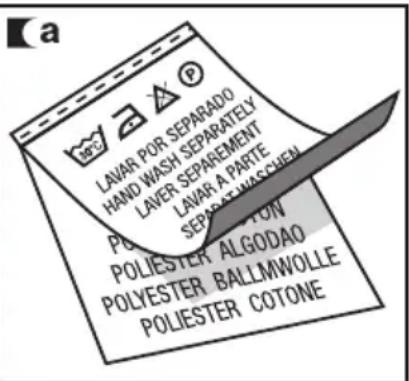 a LAVAR POR SEPARADO HAND WASH SEPARATELY LAVER SEPAREMENT LAVAR A PARTE PEACEUTON SEPARATE WASCHEN POLIESTER ALGODAO POLYESTER BALLMWOLLE POLIESTER COTONE
