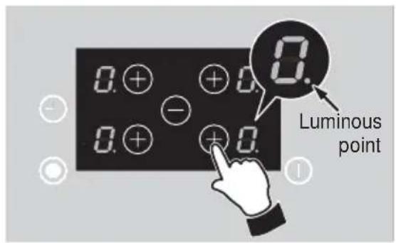 CDA HVC75SS - Press the key to activate the cooking zone to be lighted; then release the key. - 1