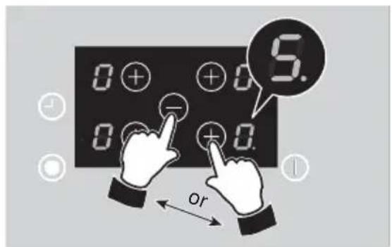 CDA HVC75SS - Press the key and keep it pressed until the desired power level, ranging between 1 and 9 is set. - 1