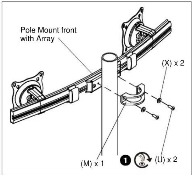 Pole Mount front with Array (X) x 2 (M) x 1 (U) x 2